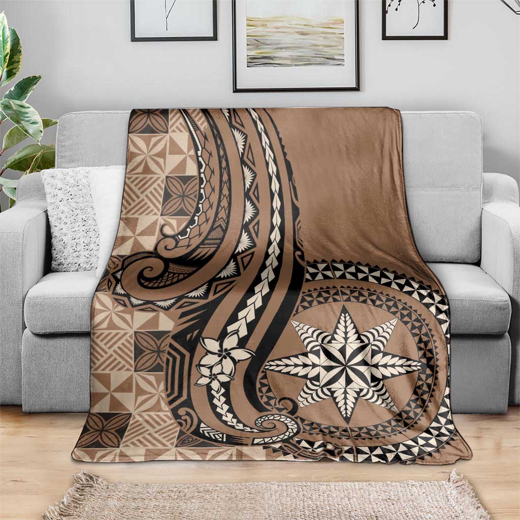Tonga Ngatu Blanket Vintage Brown Manulua Motifs LT7 - Polynesian Pride