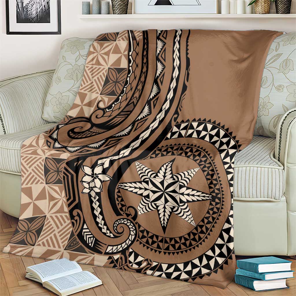 Tonga Ngatu Blanket Vintage Brown Manulua Motifs LT7 - Polynesian Pride