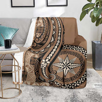 Tonga Ngatu Blanket Vintage Brown Manulua Motifs LT7 - Polynesian Pride