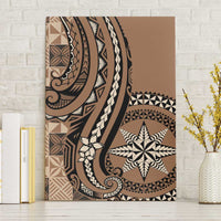 Tonga Ngatu Canvas Wall Art Vintage Brown Manulua Motifs LT7 Without Frame Brown - Polynesian Pride