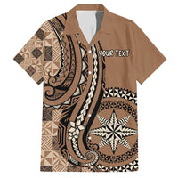 Personalized Tonga Ngatu Hawaiian Shirt Vintage Brown Manulua Motifs LT7 Brown - Polynesian Pride