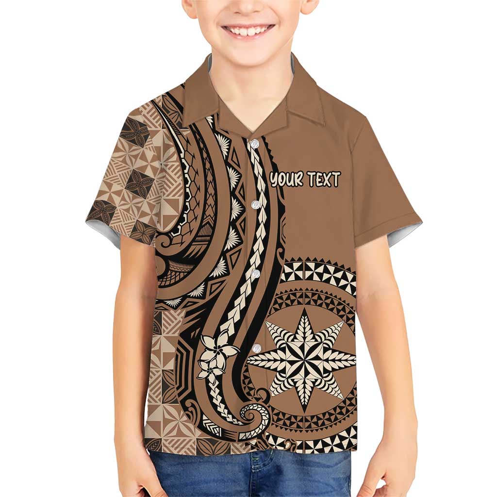 Personalized Tonga Ngatu Hawaiian Shirt Vintage Brown Manulua Motifs LT7 - Polynesian Pride