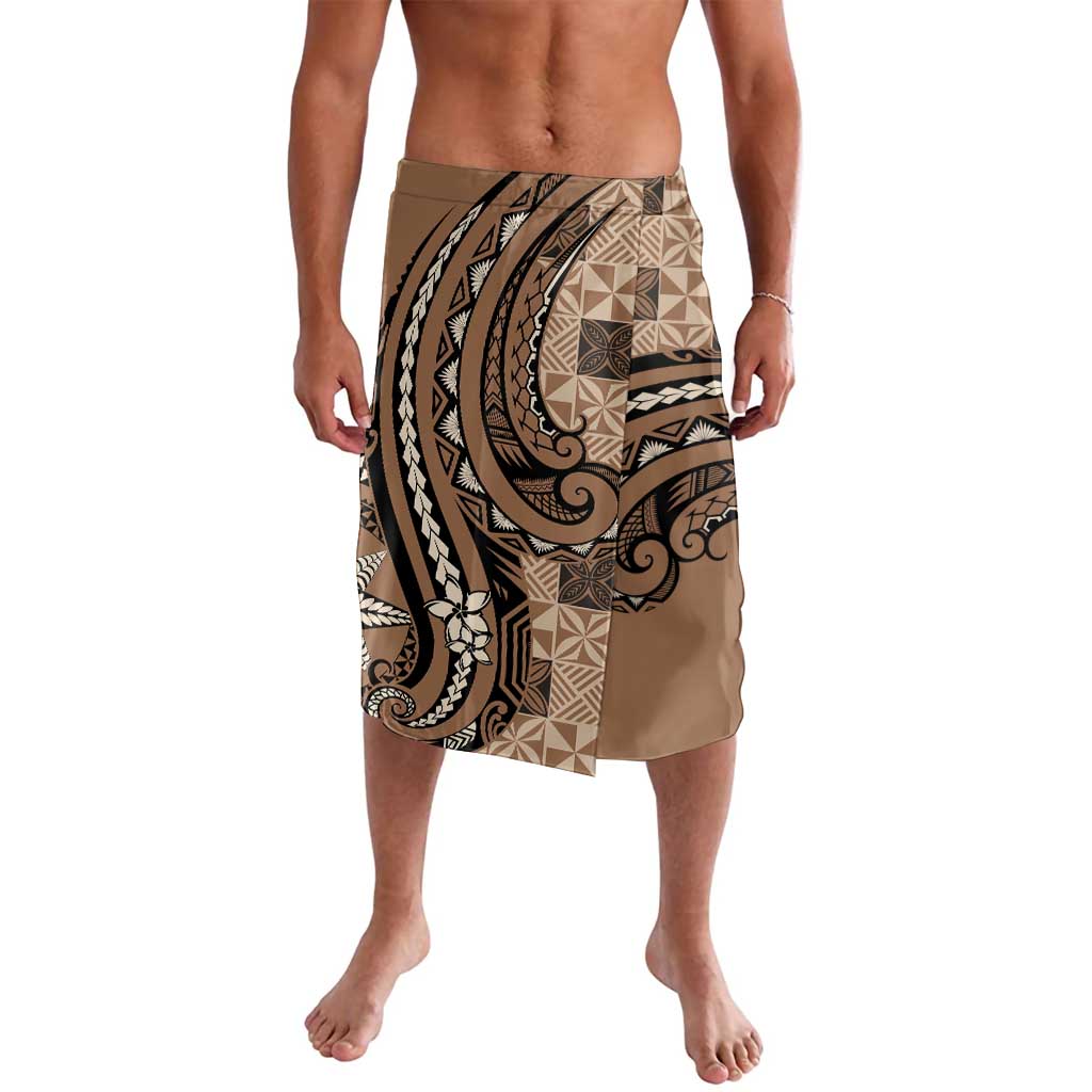 Personalized Tonga Ngatu Lavalava Vintage Brown Manulua Motifs LT7 Brown - Polynesian Pride