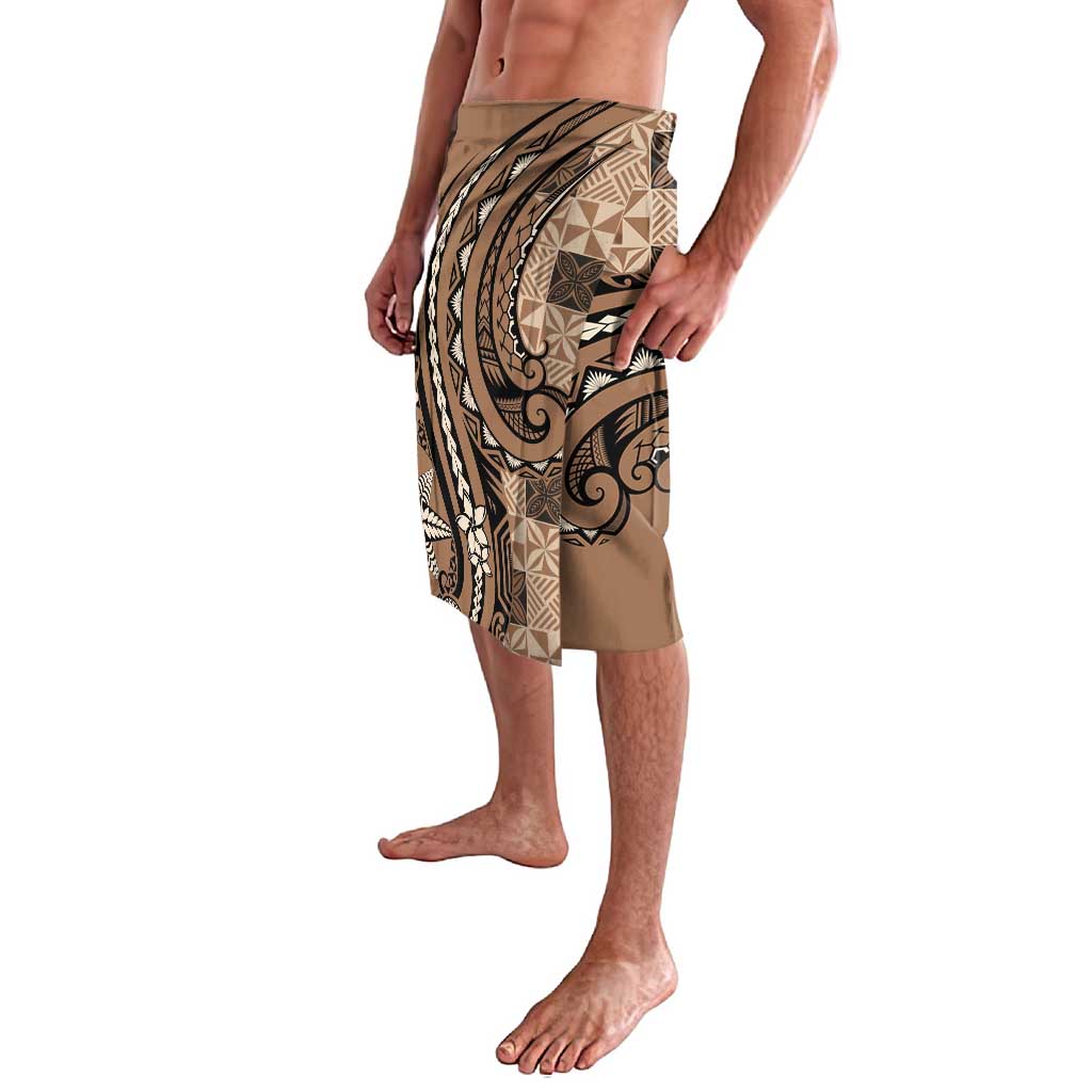 Personalized Tonga Ngatu Lavalava Vintage Brown Manulua Motifs LT7 - Polynesian Pride