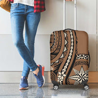 Tonga Ngatu Luggage Cover Vintage Brown Manulua Motifs LT7 - Polynesian Pride