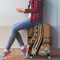 Tonga Ngatu Luggage Cover Vintage Brown Manulua Motifs LT7 - Polynesian Pride