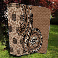 Tonga Ngatu Quilt Vintage Brown Manulua Motifs LT7 - Polynesian Pride