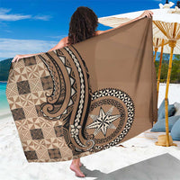 Tonga Ngatu Sarong Vintage Brown Manulua Motifs LT7 One Size 44 x 66 inches Brown - Polynesian Pride