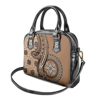 Tonga Ngatu Shoulder Handbag Vintage Brown Manulua Motifs LT7 - Polynesian Pride
