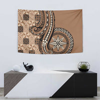Tonga Ngatu Tapestry Vintage Brown Manulua Motifs LT7 - Polynesian Pride