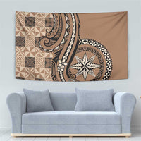 Tonga Ngatu Tapestry Vintage Brown Manulua Motifs LT7 - Polynesian Pride