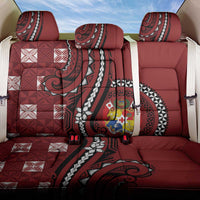 Tonga Ngatu Back Car Seat Cover Iconic Red Manulua Motifs LT7 One Size Red - Polynesian Pride