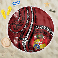 Tonga Ngatu Beach Blanket Iconic Red Manulua Motifs LT7 One Size 150cm Red - Polynesian Pride