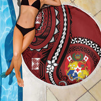 Tonga Ngatu Beach Blanket Iconic Red Manulua Motifs LT7 - Polynesian Pride