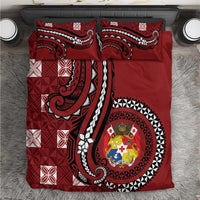 Tonga Ngatu Bedding Set Iconic Red Manulua Motifs LT7 Red - Polynesian Pride