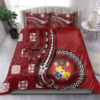 Tonga Ngatu Bedding Set Iconic Red Manulua Motifs LT7 - Polynesian Pride