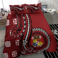 Tonga Ngatu Bedding Set Iconic Red Manulua Motifs LT7 - Polynesian Pride