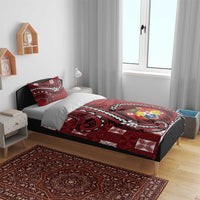 Tonga Ngatu Bedding Set Iconic Red Manulua Motifs LT7 - Polynesian Pride
