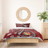 Tonga Ngatu Bedding Set Iconic Red Manulua Motifs LT7 - Polynesian Pride