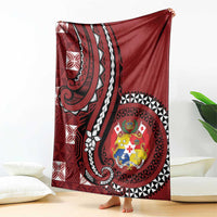 Tonga Ngatu Blanket Iconic Red Manulua Motifs LT7 - Polynesian Pride