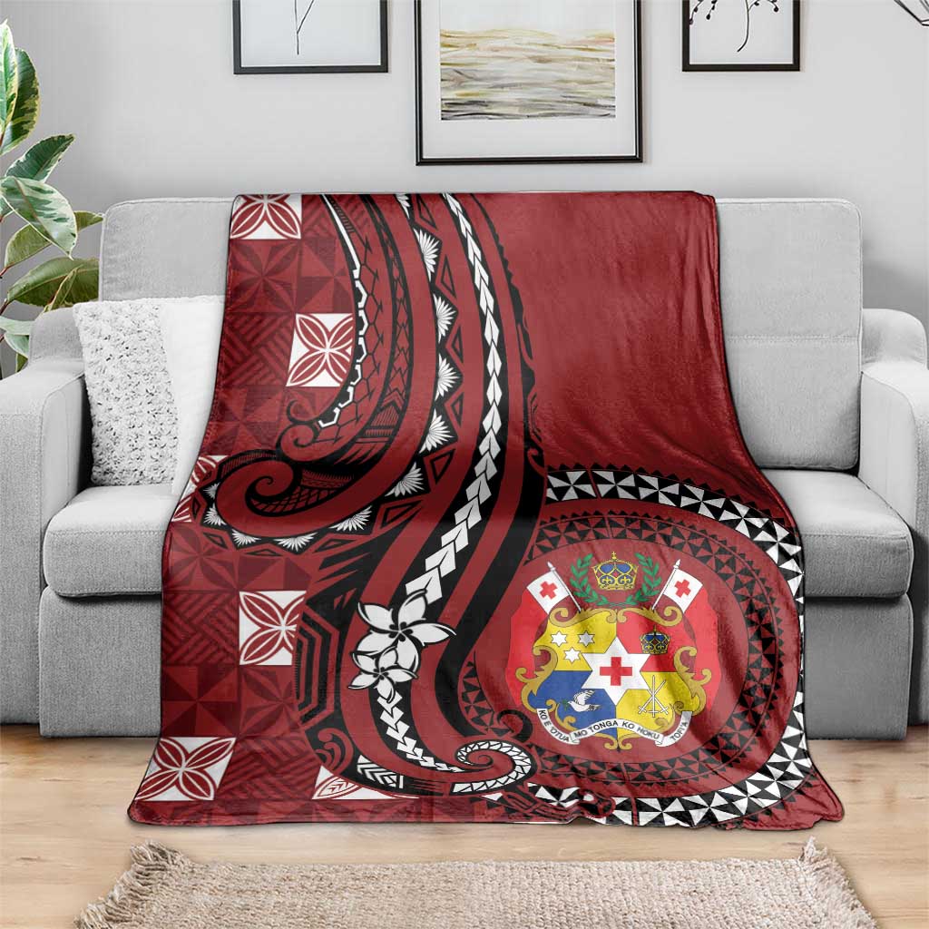 Tonga Ngatu Blanket Iconic Red Manulua Motifs LT7 - Polynesian Pride