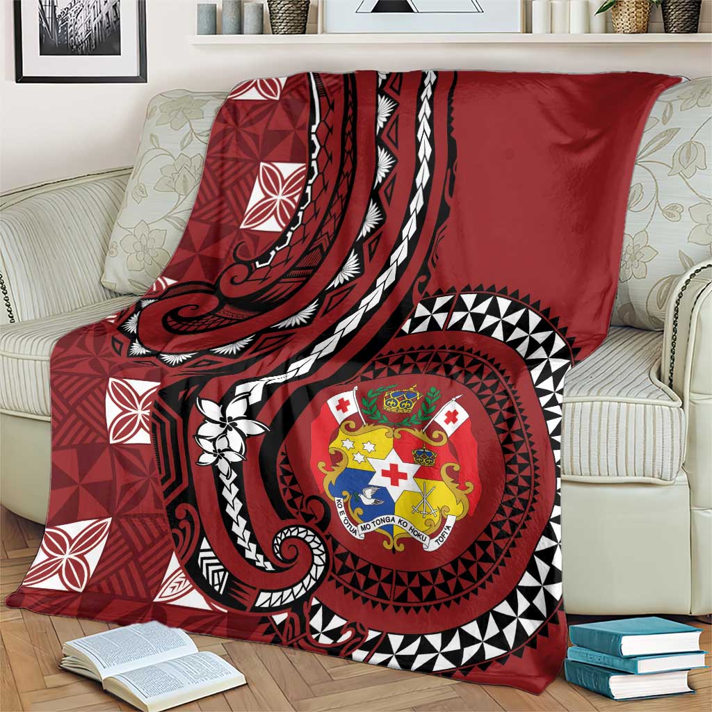 Tonga Ngatu Blanket Iconic Red Manulua Motifs LT7 - Polynesian Pride