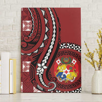 Tonga Ngatu Canvas Wall Art Iconic Red Manulua Motifs LT7 Without Frame Red - Polynesian Pride