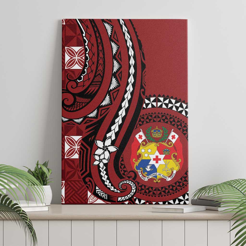 Tonga Ngatu Canvas Wall Art Iconic Red Manulua Motifs LT7 - Polynesian Pride