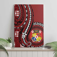 Tonga Ngatu Canvas Wall Art Iconic Red Manulua Motifs LT7 - Polynesian Pride
