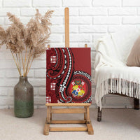 Tonga Ngatu Canvas Wall Art Iconic Red Manulua Motifs LT7 - Polynesian Pride