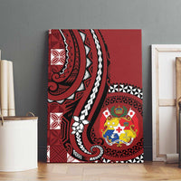 Tonga Ngatu Canvas Wall Art Iconic Red Manulua Motifs LT7 - Polynesian Pride