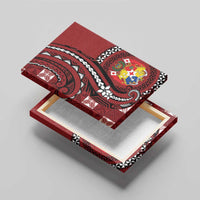 Tonga Ngatu Canvas Wall Art Iconic Red Manulua Motifs LT7 - Polynesian Pride