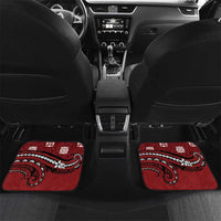Tonga Ngatu Car Mats Iconic Red Manulua Motifs LT7 Set 2pcs - Back Red - Polynesian Pride