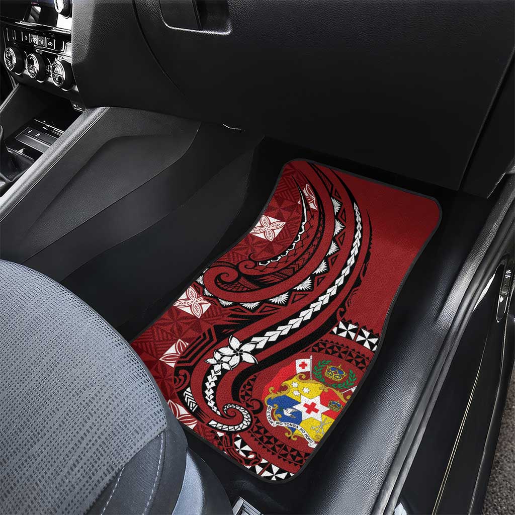 Tonga Ngatu Car Mats Iconic Red Manulua Motifs LT7 - Polynesian Pride