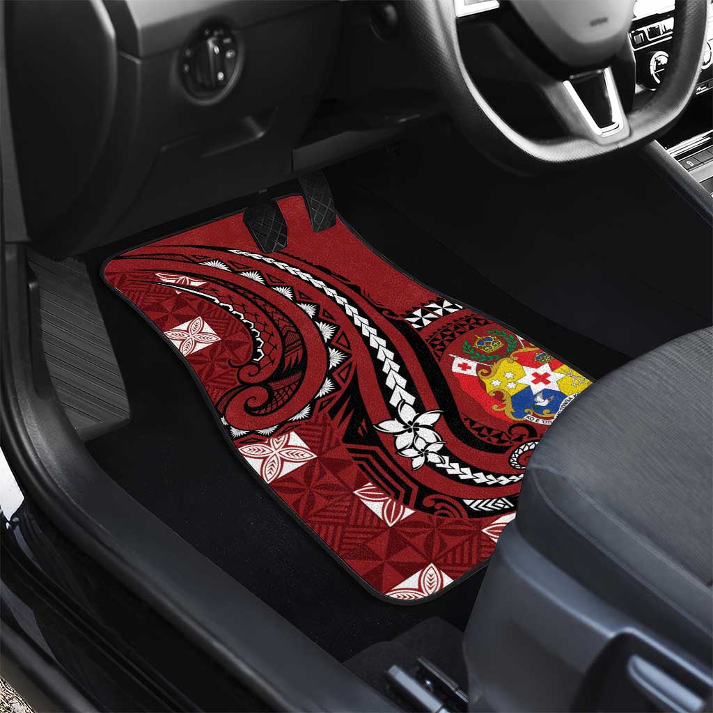 Tonga Ngatu Car Mats Iconic Red Manulua Motifs LT7 - Polynesian Pride