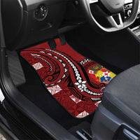 Tonga Ngatu Car Mats Iconic Red Manulua Motifs LT7 - Polynesian Pride