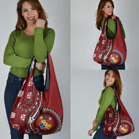 Tonga Ngatu Grocery Bag Iconic Red Manulua Motifs LT7 - Polynesian Pride