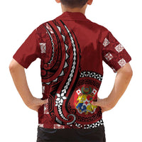 Personalized Tonga Ngatu Hawaiian Shirt Iconic Red Manulua Motifs LT7 - Polynesian Pride