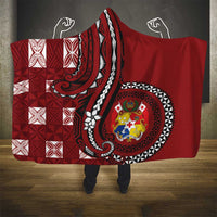 Tonga Ngatu Hooded Blanket Iconic Red Manulua Motifs LT7 - Polynesian Pride