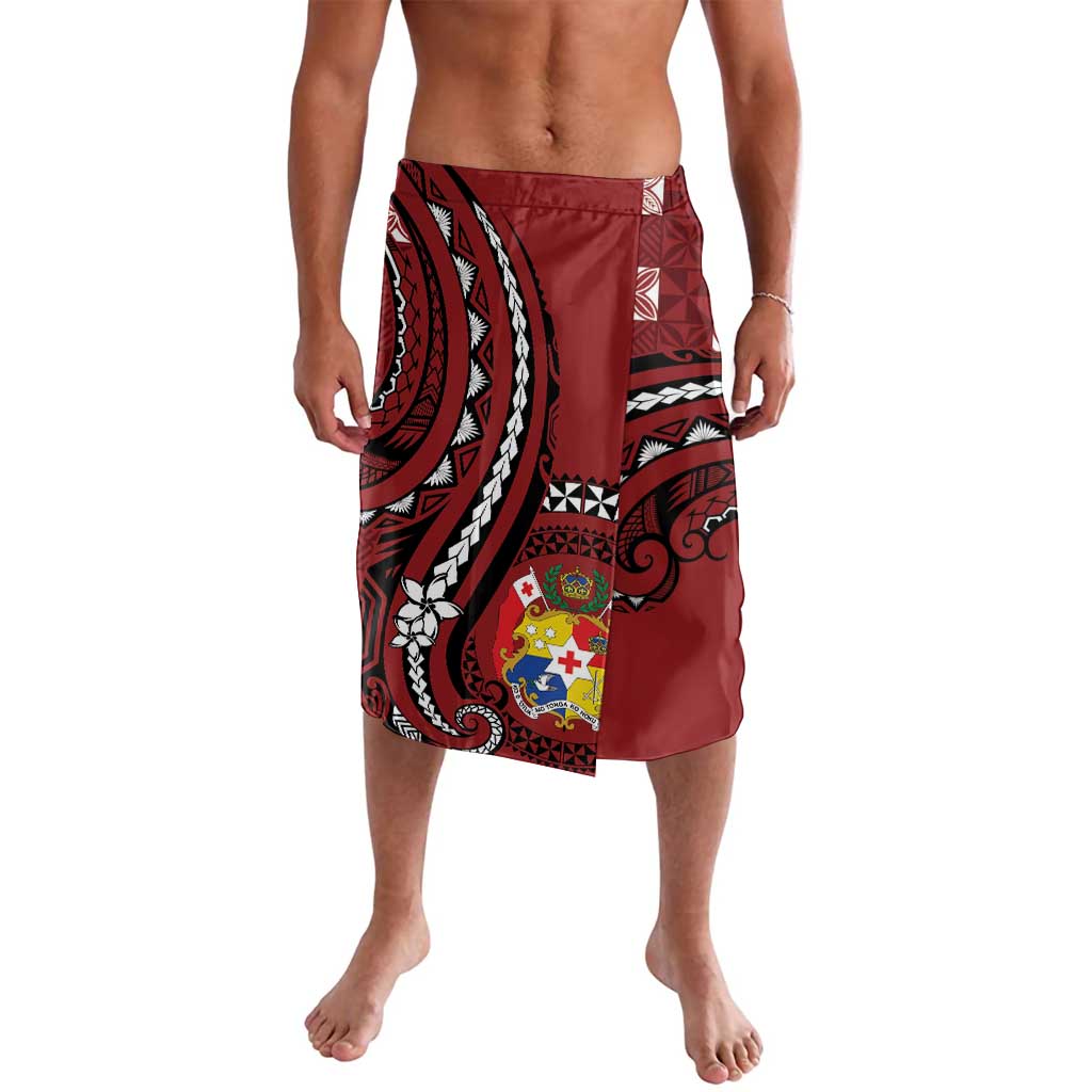 Personalized Tonga Ngatu Lavalava Iconic Red Manulua Motifs LT7 Red - Polynesian Pride