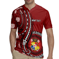 Personalized Tonga Ngatu Rugby Jersey Iconic Red Manulua Motifs LT7 - Polynesian Pride