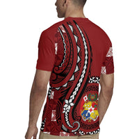 Personalized Tonga Ngatu Rugby Jersey Iconic Red Manulua Motifs LT7 - Polynesian Pride