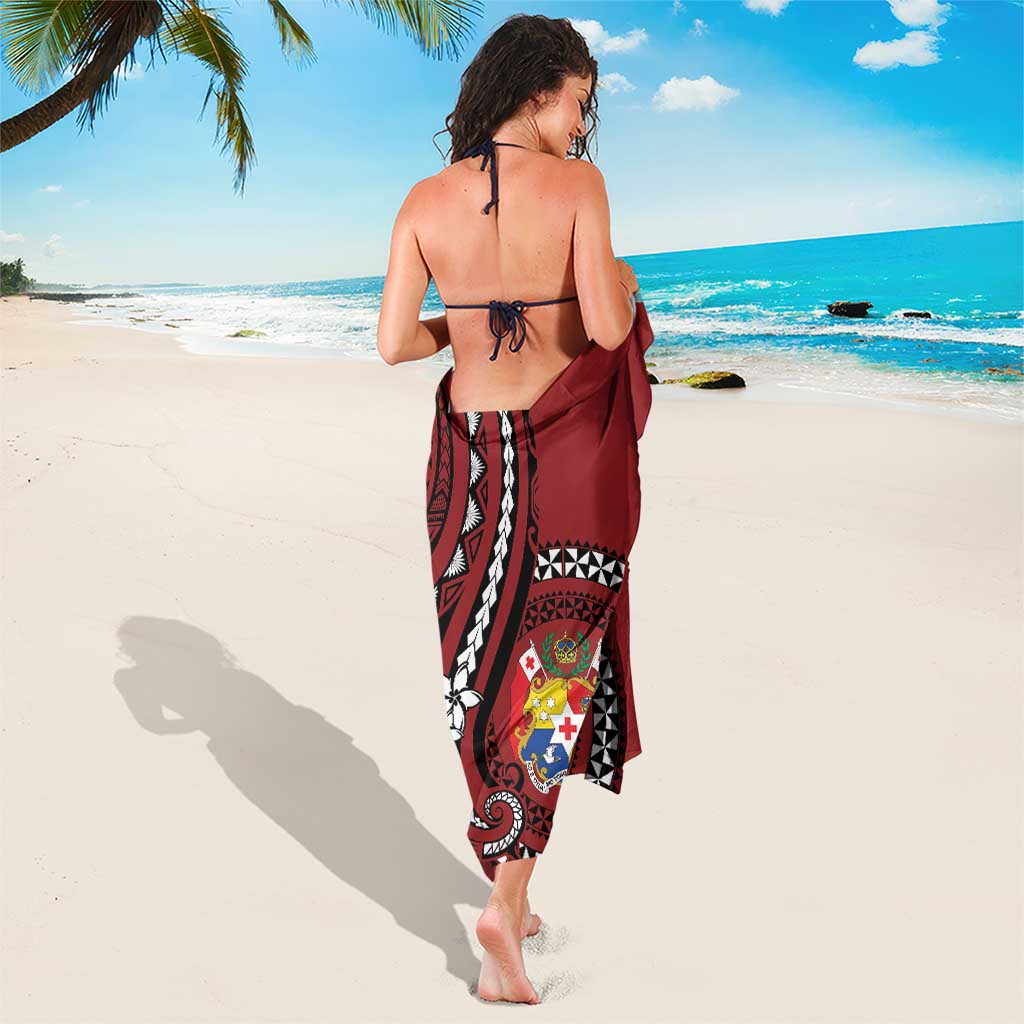 Tonga Ngatu Sarong Iconic Red Manulua Motifs LT7 - Polynesian Pride