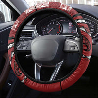 Tonga Ngatu Steering Wheel Cover Iconic Red Manulua Motifs LT7 - Polynesian Pride