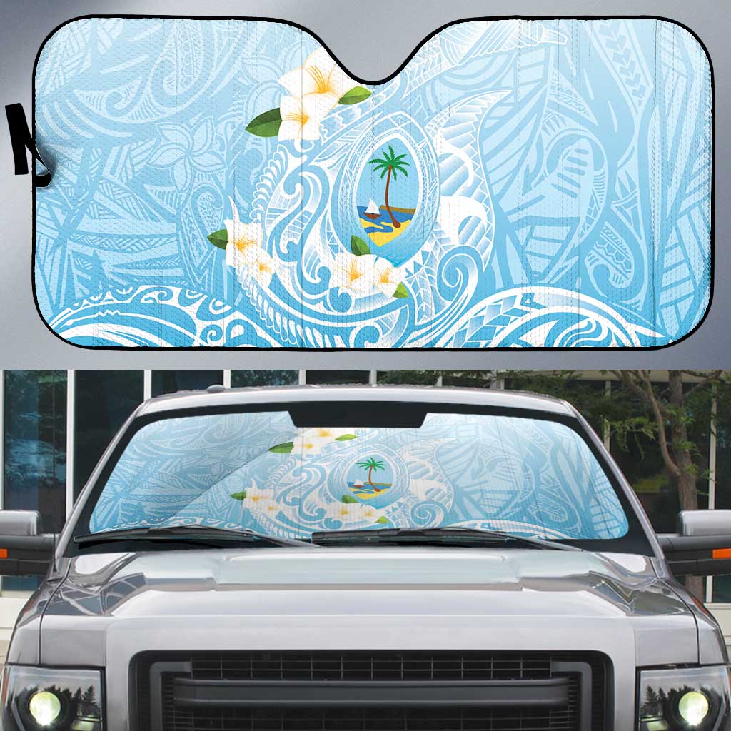 Guam Fishhook Mix Guasali Flowers Auto Sun Shade Dreaming Turquoise LT7 Turquoise - Polynesian Pride