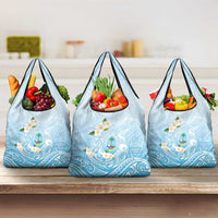Guam Fishhook Mix Guasali Flowers Grocery Bag Dreaming Turquoise LT7 3-pack One Size Turquoise - Polynesian Pride