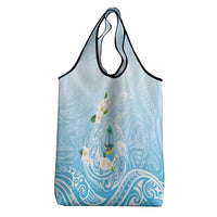 Guam Fishhook Mix Guasali Flowers Grocery Bag Dreaming Turquoise LT7 - Polynesian Pride
