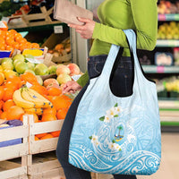 Guam Fishhook Mix Guasali Flowers Grocery Bag Dreaming Turquoise LT7 - Polynesian Pride