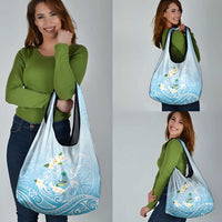 Guam Fishhook Mix Guasali Flowers Grocery Bag Dreaming Turquoise LT7 - Polynesian Pride