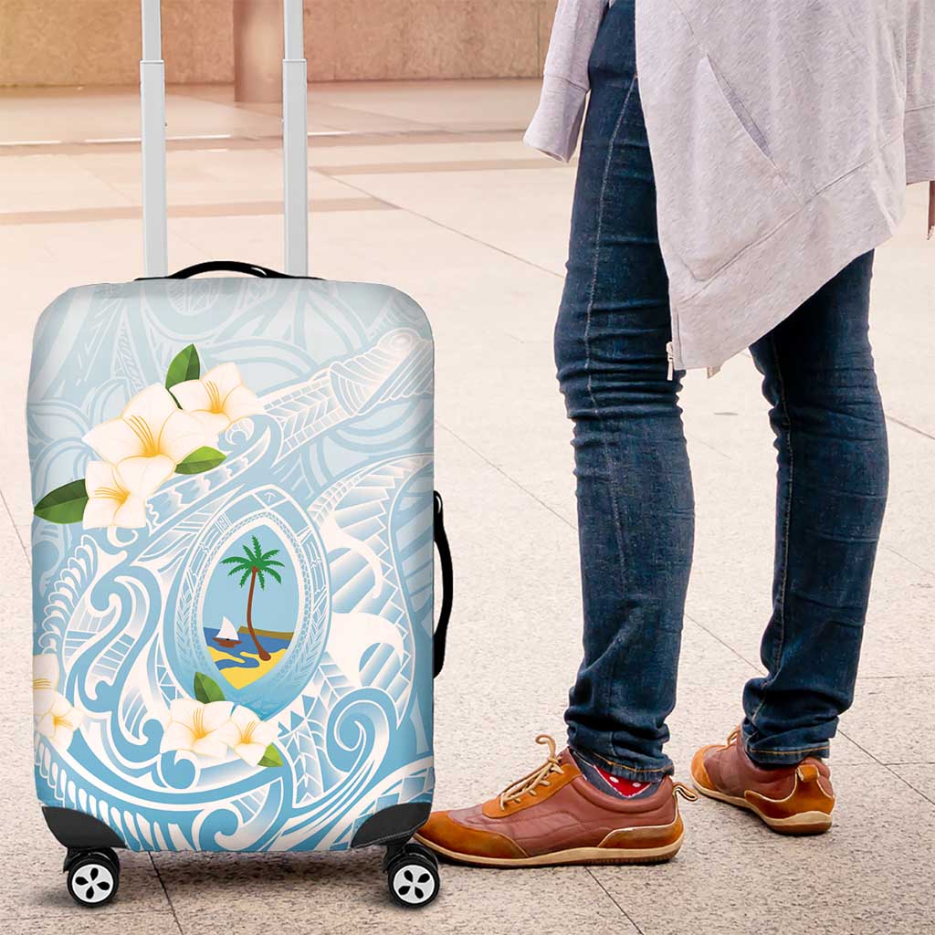 Guam Fishhook Mix Guasali Flowers Luggage Cover Dreaming Turquoise LT7 Turquoise - Polynesian Pride